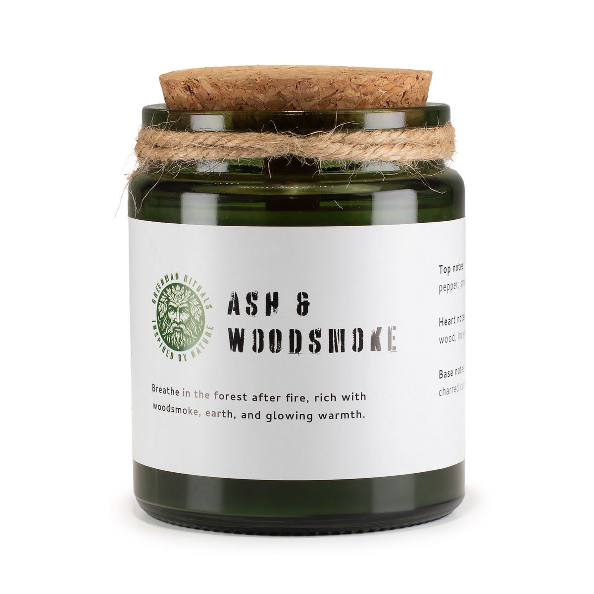 Vela de soja Greenman Woodwick - Cinza e Fumo de Madeira