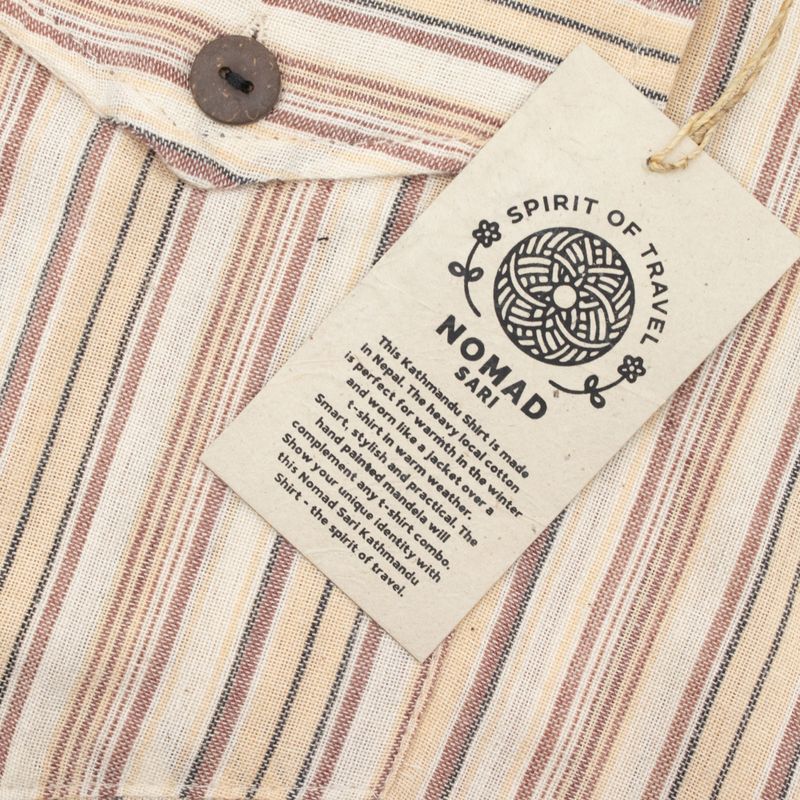 Nomad Sari Grandad Shirt - Marrón Beige - Grande
