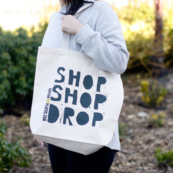 Sac Cabas Éco 'Shop Shop' - (4 modèles assortis)