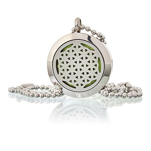 Colar difusor de aromaterapia 25 mm - Flor da Vida