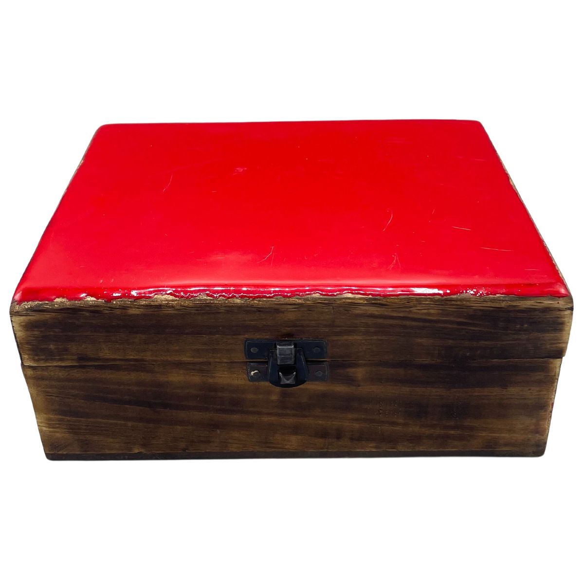 Caixa Grande de Cerâmica Esmaltada - 20x15x7,5 cm - Vermelha