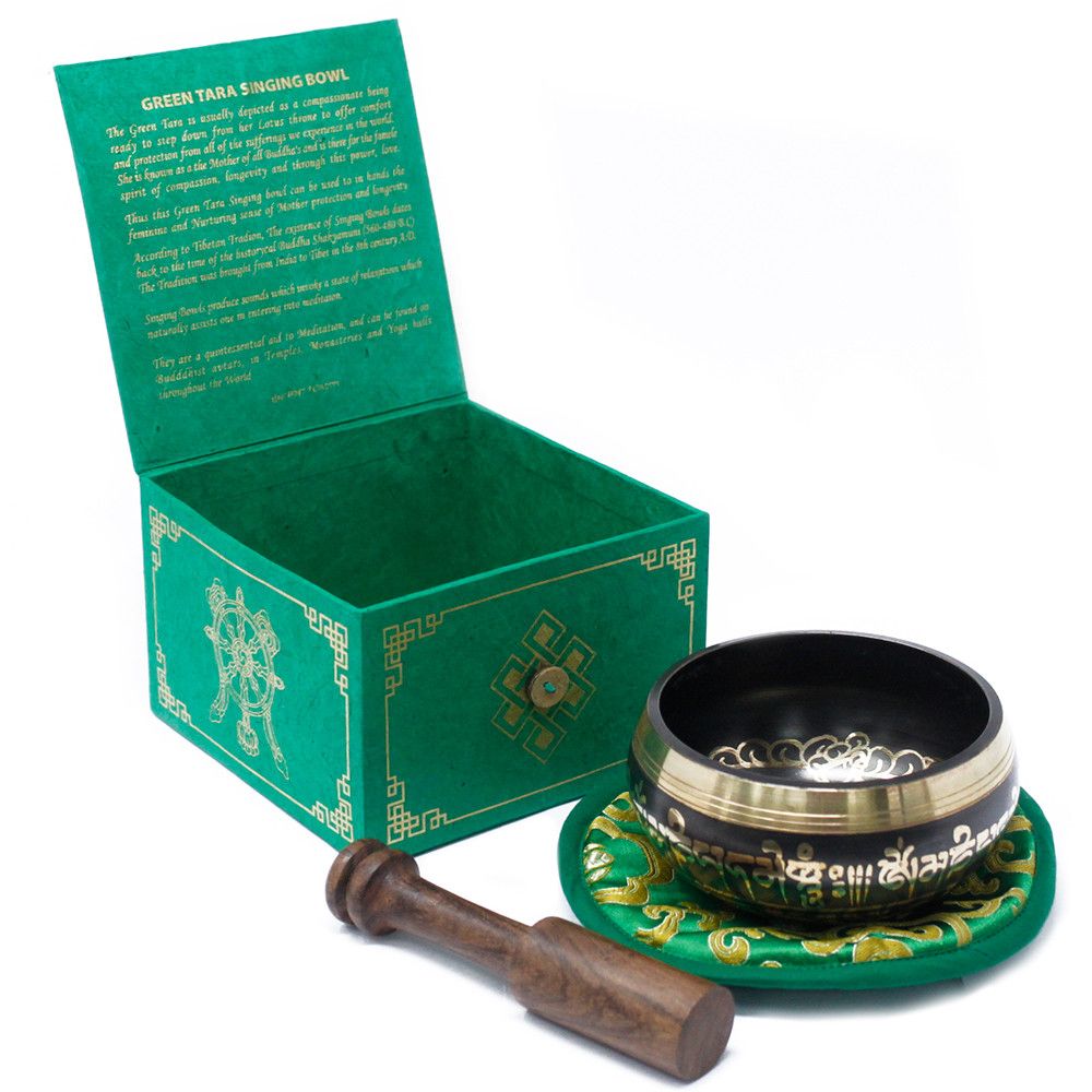Conjunto de taças tibetanas - Tara Verde 10 cm (mín. 400 g)