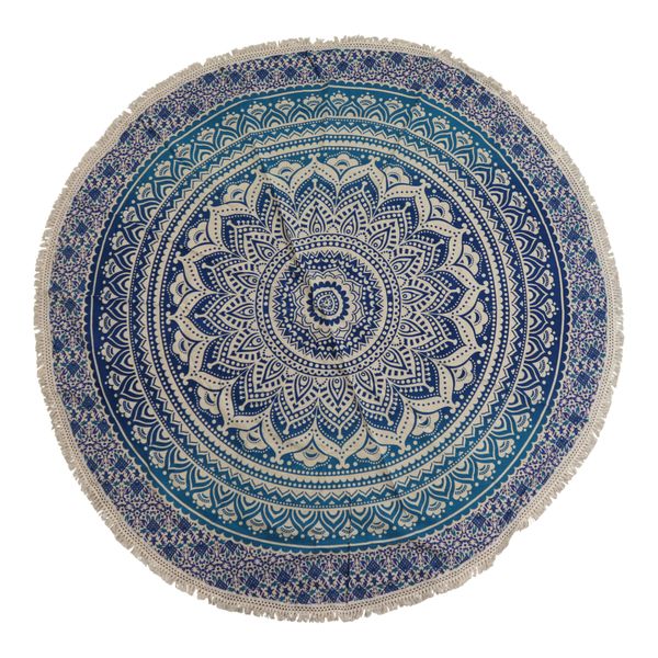 Small Mandala Roundie Cotton Art (130cm) - Classic Blue