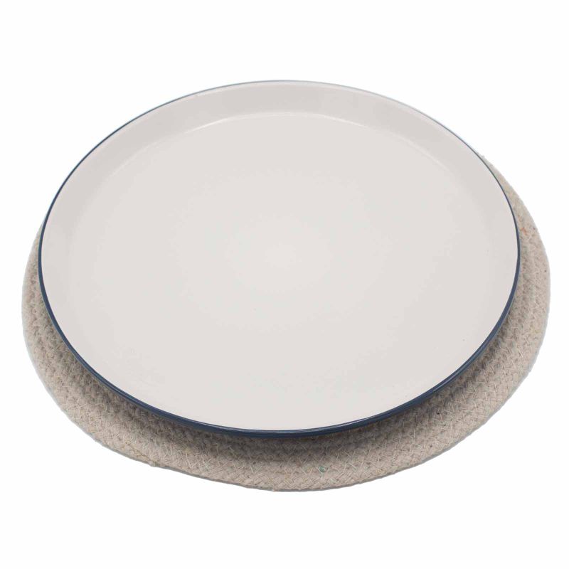 Set de Table Naturel - Jute & Coton 30cm - Bordure Ivoire