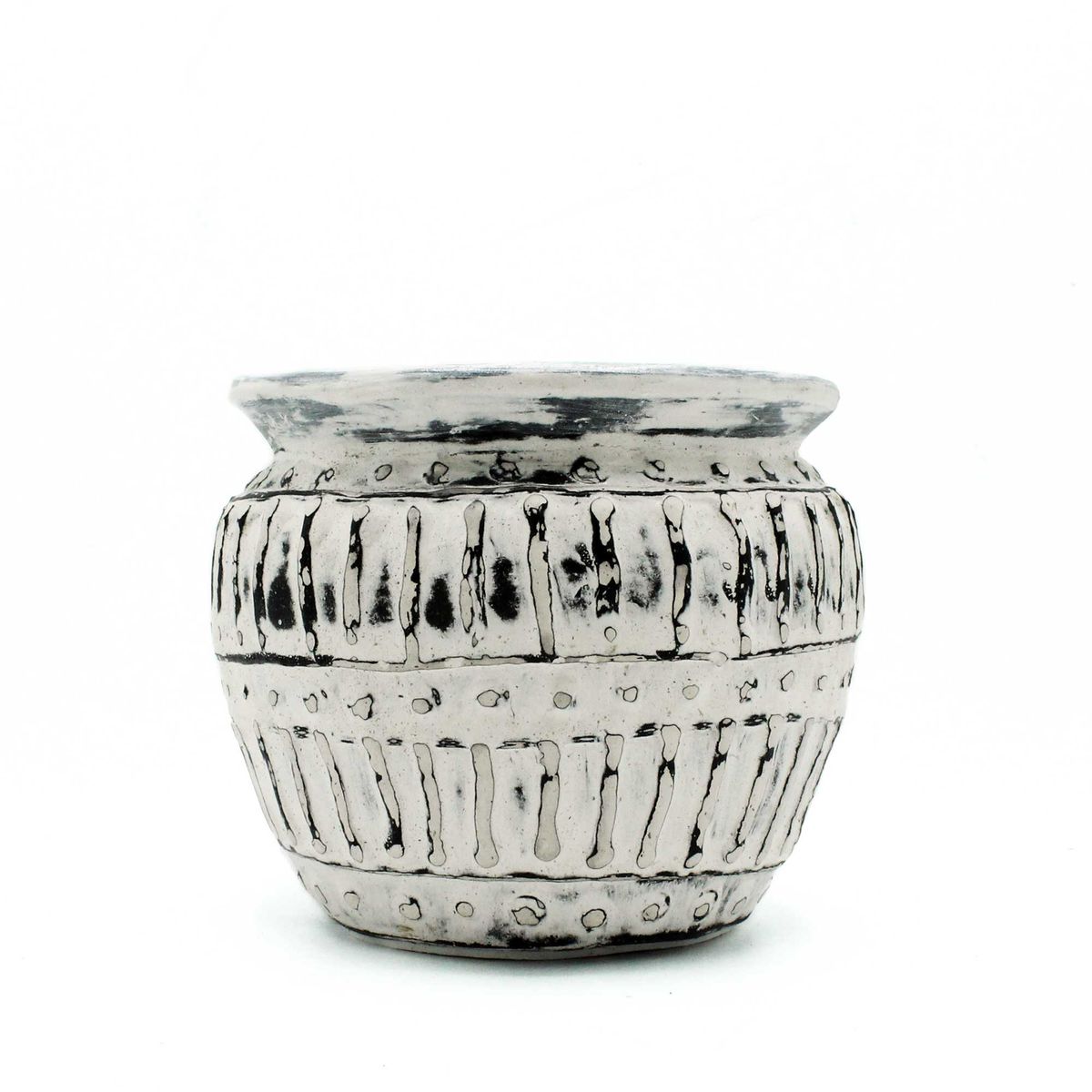 Vaso de barro grego - Creme 12 cm