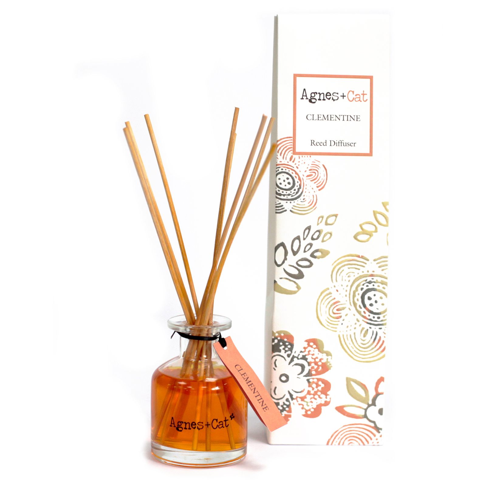 Clementine Reed Diffuser 140ml - Uplifting Orange & Sweet Citrus Aroma, Over 3 Months Fragrance