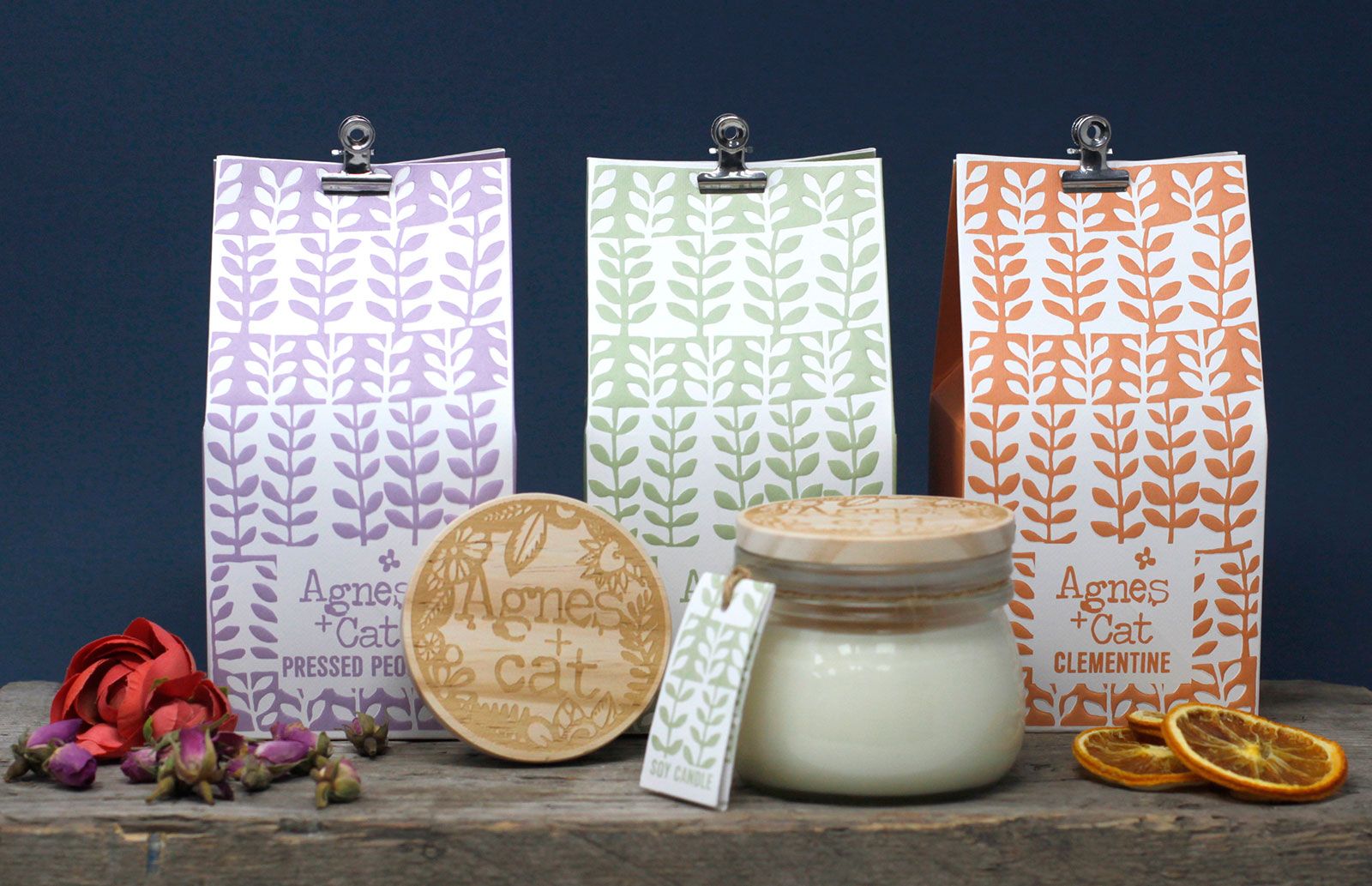 180g Poklon Kutija sa Sojinom Svijećom u Staklenki  - Agrumi