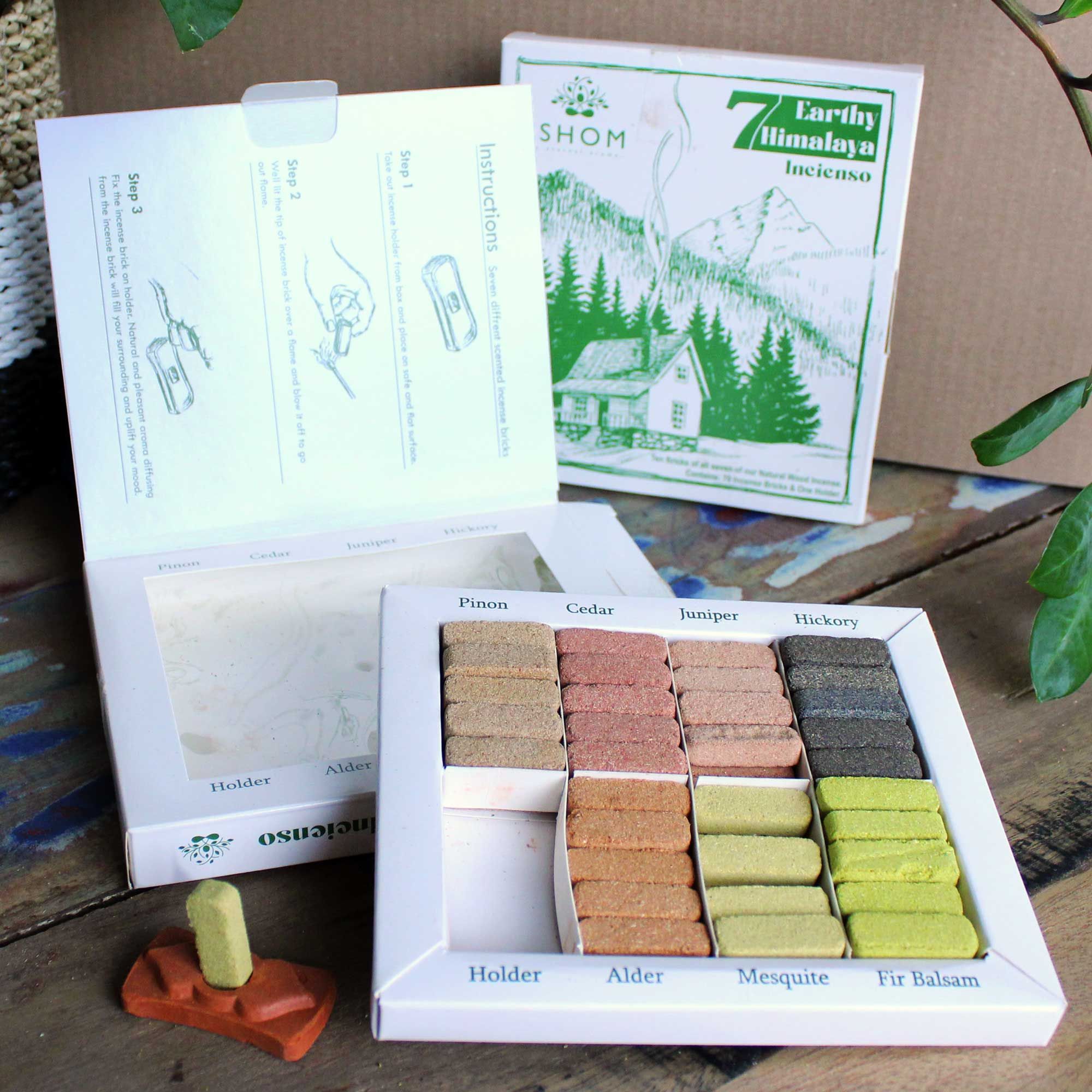 Natural Incense Smudge Bricks and Burner