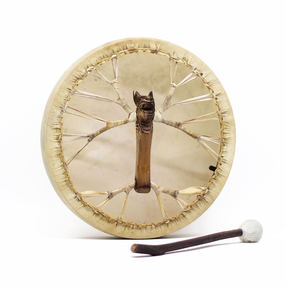 Espírito do Dragão - tambor xamânico e baqueta - ajustável - 40 cm