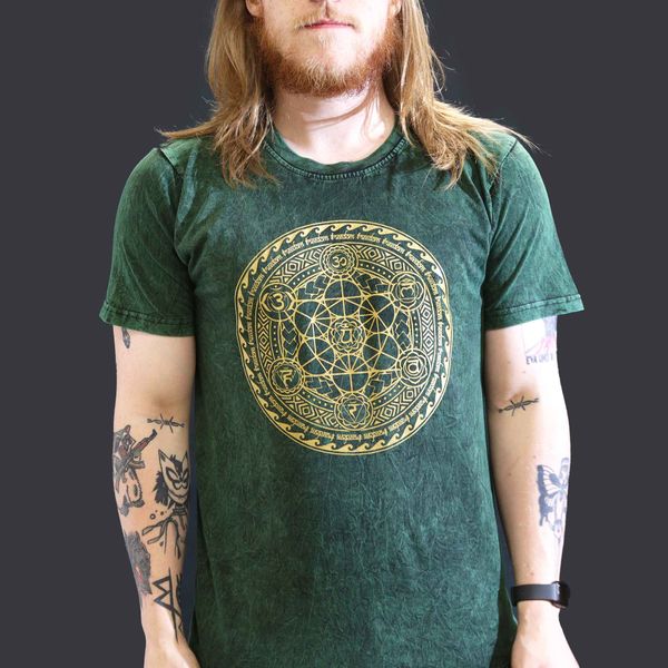 Large Stone Washed Teashirt - Chakra - Green