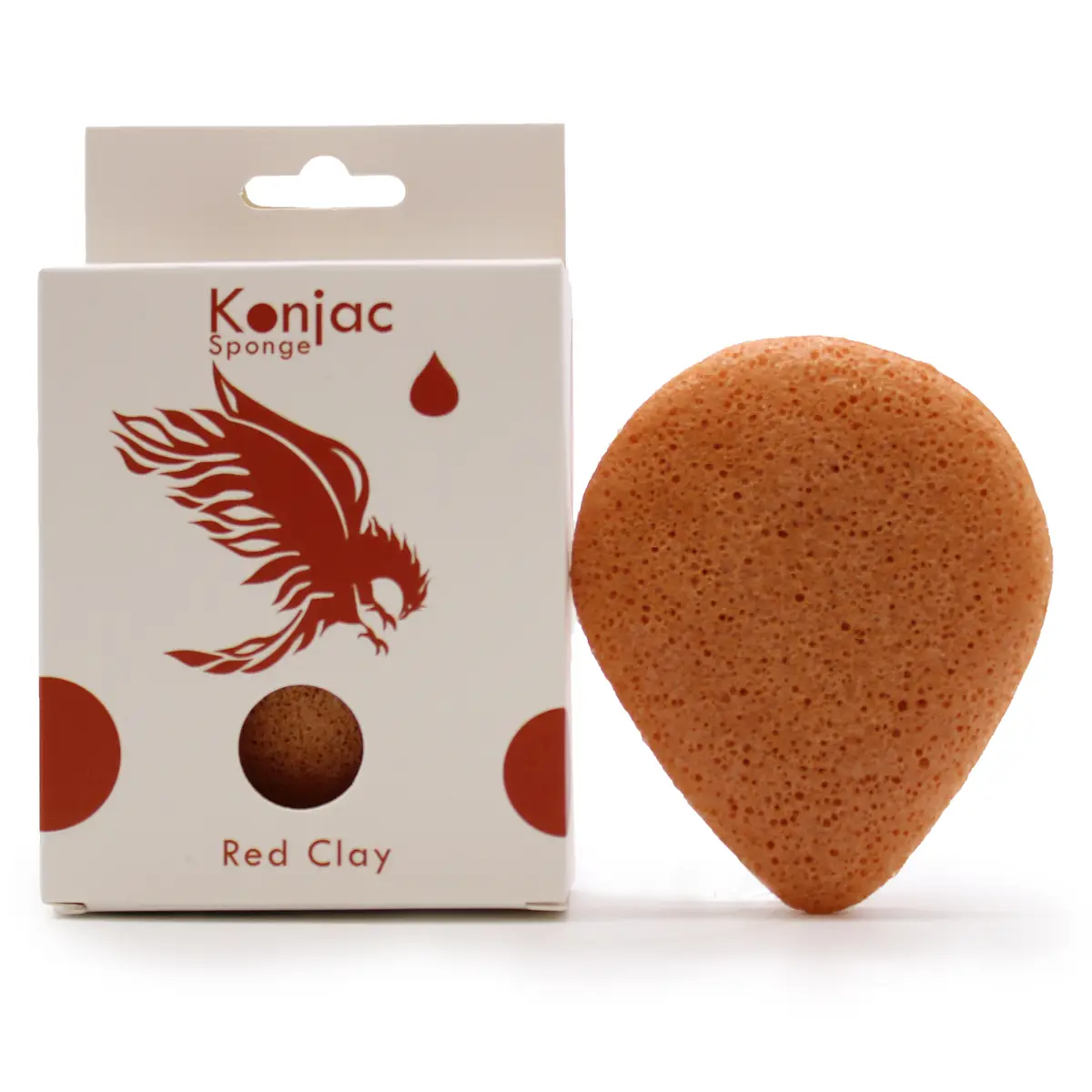 Teardrop Konjac Sponge - Red Clay - Rejuvenating — Body · GlowDuty apothecary