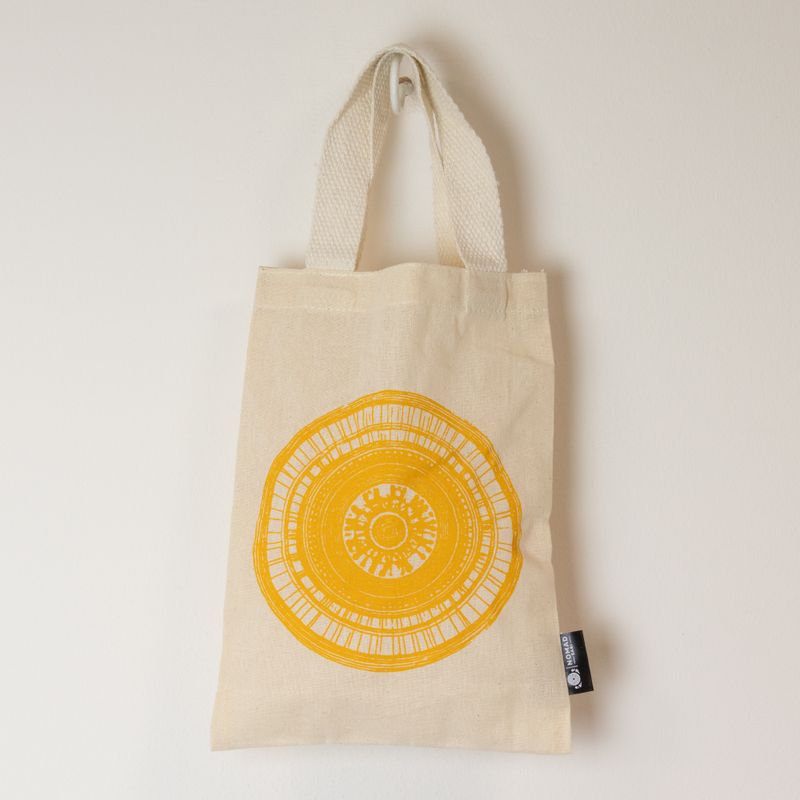Iconic Mini Gift Tote Bag - Urban Mandala (4 assorted colours) - (25x20cm) - Natural 4oz