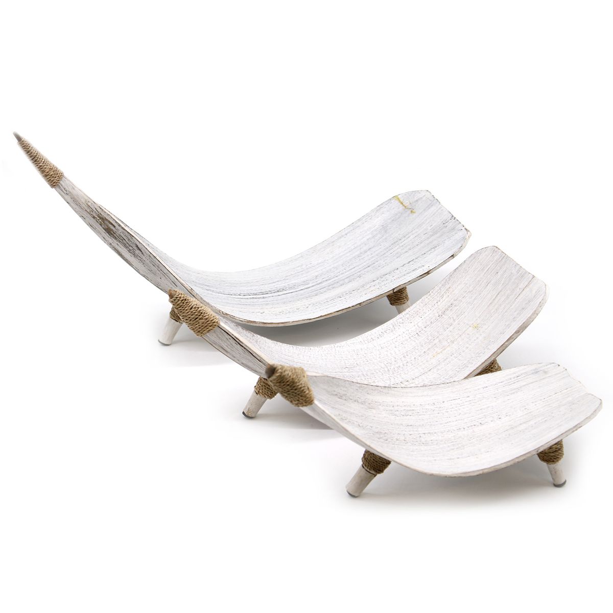 Conjunto de fruteiras de folha de coco - Branqueado