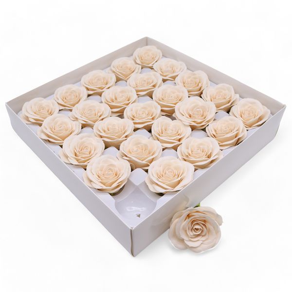 Fleur de savon artisanale - Lrg (7 couches) Rose vintage - Ivoire victorien