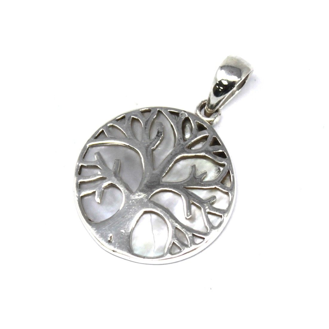 Pingente de Prata Árvore da Vida 22 mm - Madrepérola
