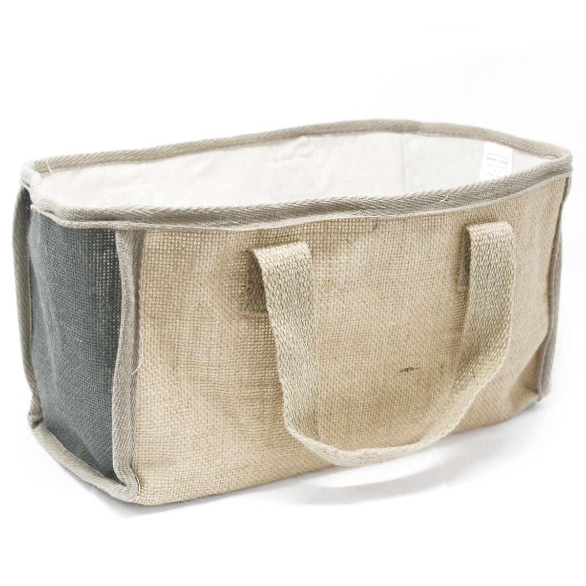 Cesto grande de juta - 33x18x20 cm - Cinza