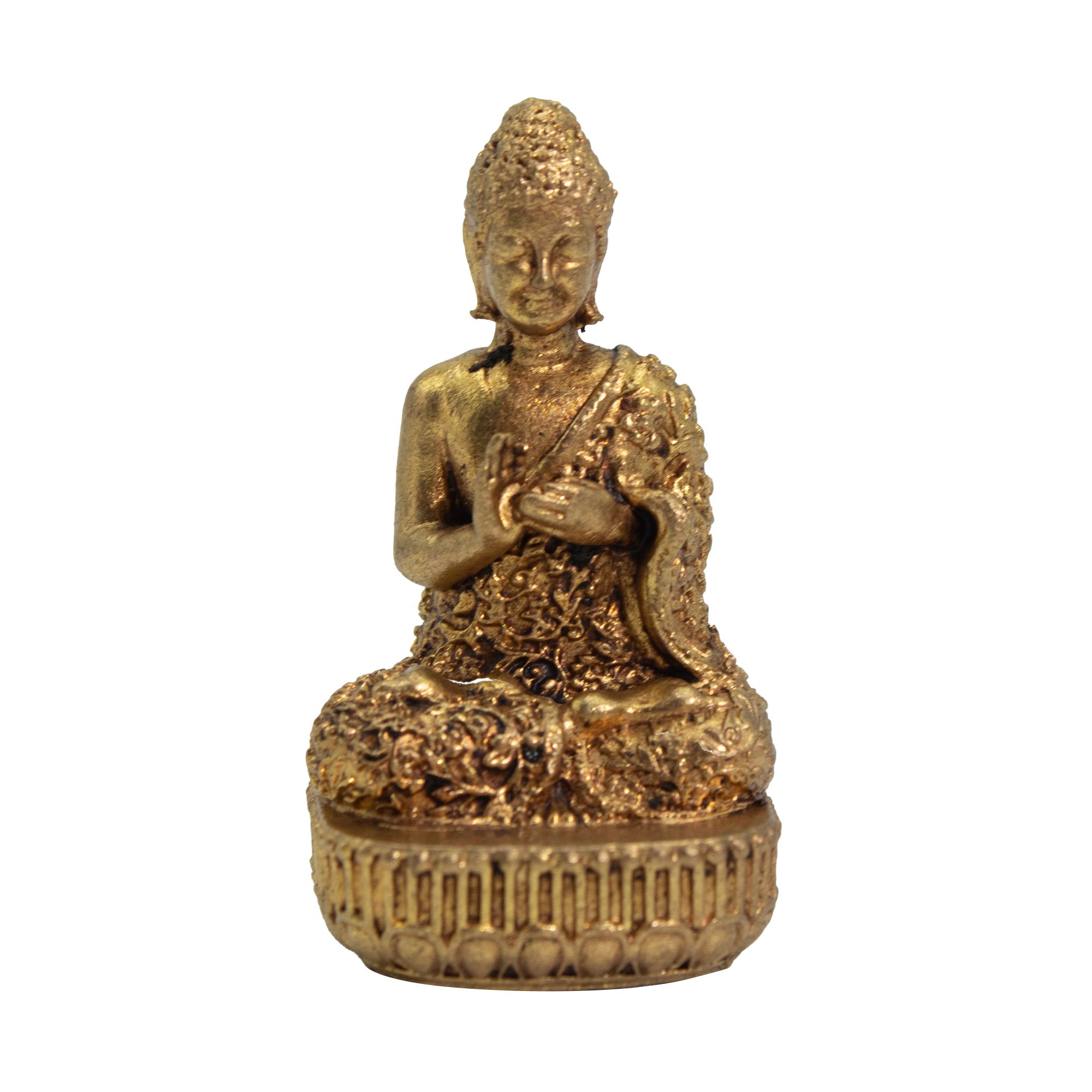 4x zei miniaturale din alamă - Buddha (60 g) - 48 mm