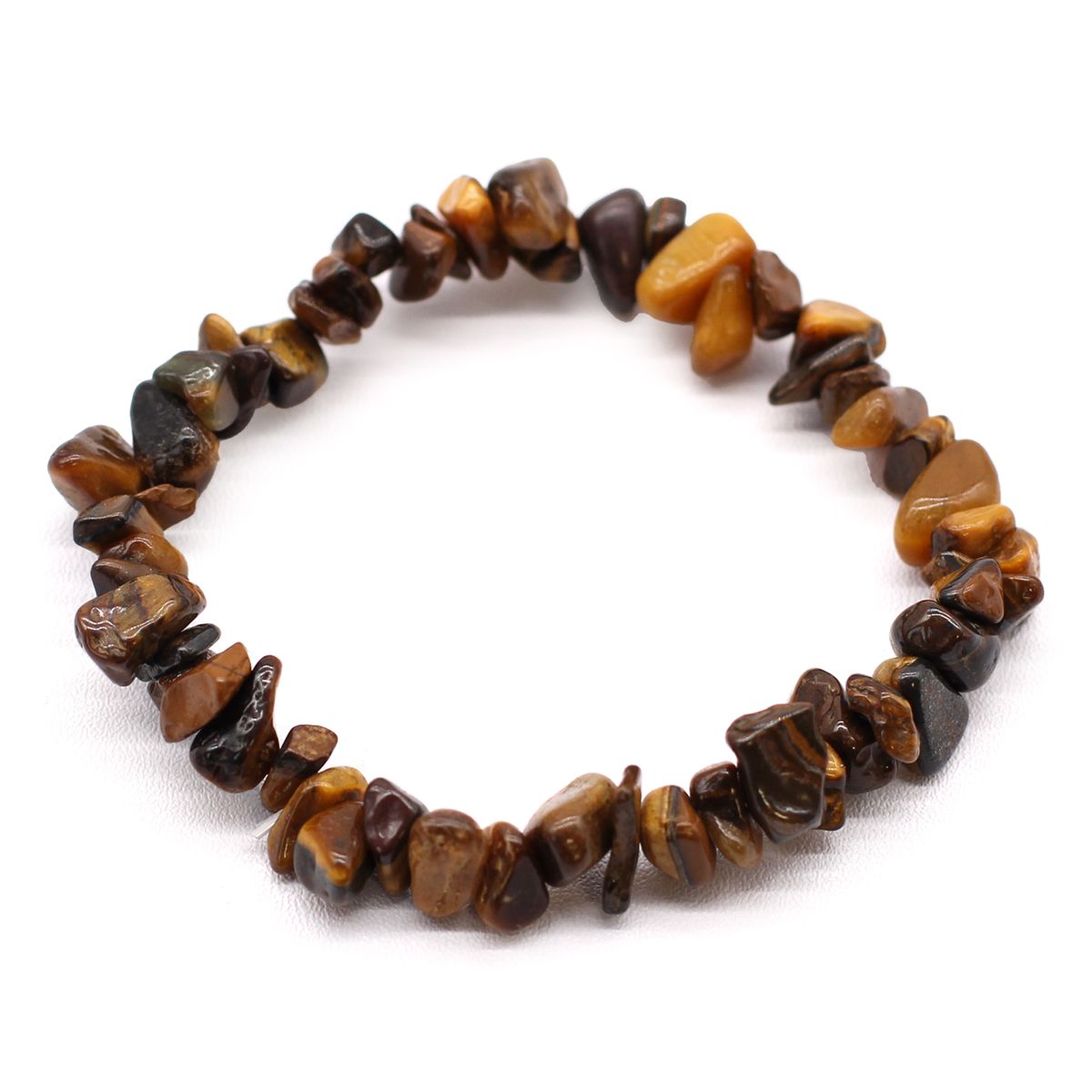 Pulseira com Fragmentos de Pedras Preciosas - Olho de Tigre