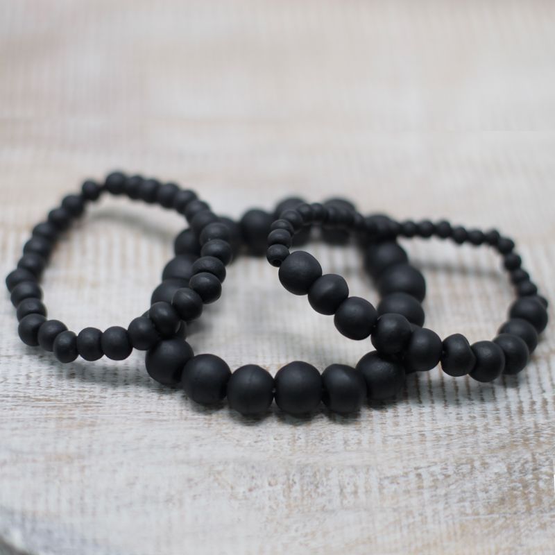 Tailles assorties - Perles de Bois Noir
