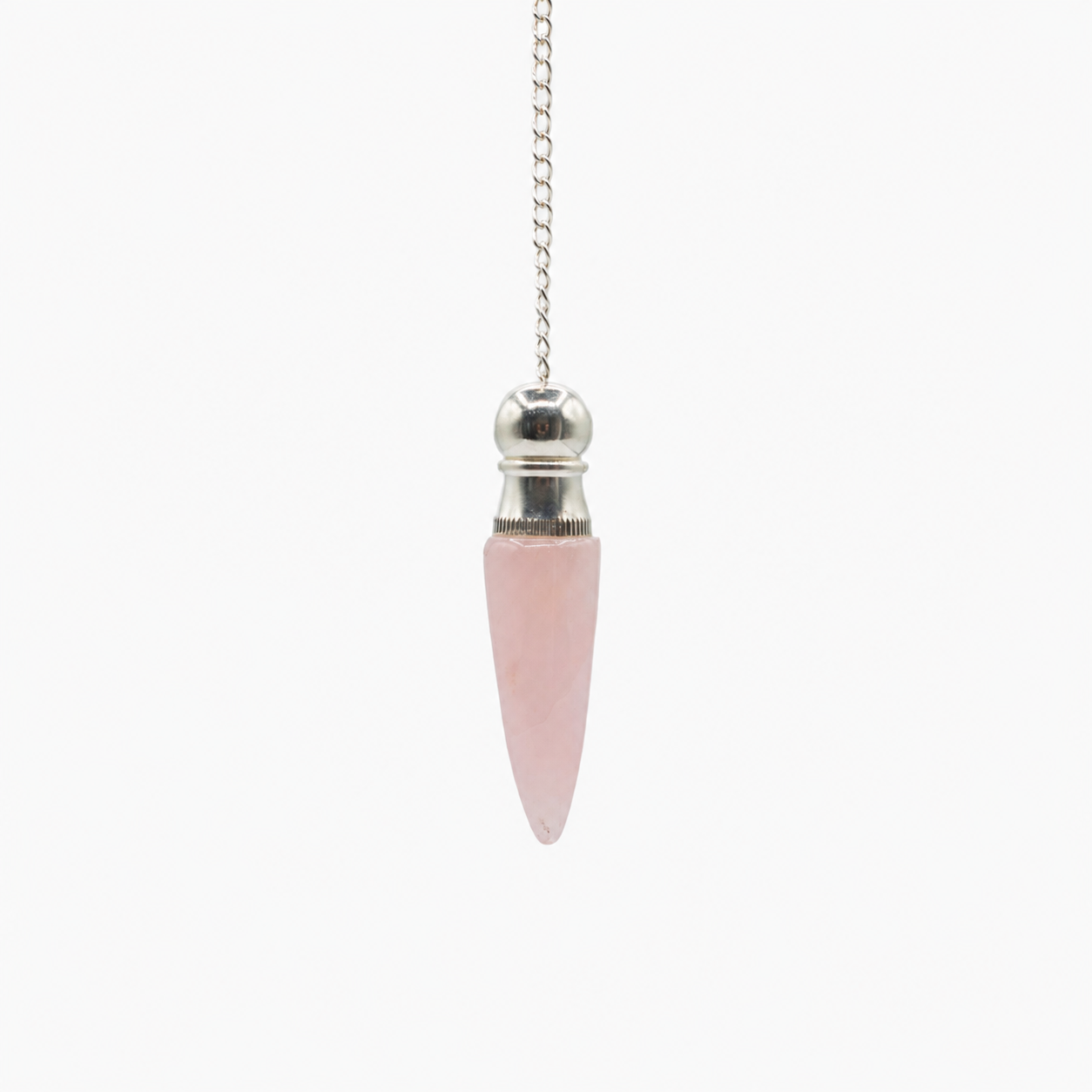 Secret Cavity Discovery of Truth Pendulum - Rose Quartz - Silver Plated