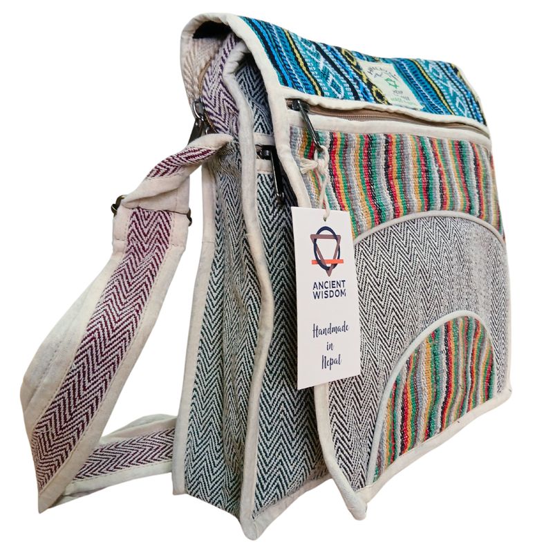 Sac Messager en Chanvre pour Ordinateur Portable - Courbes