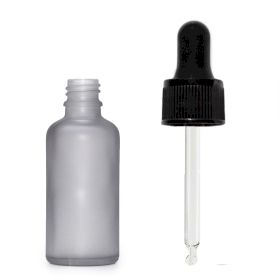 Sticlă Mată Gri Cu Pipetă Neagră, 10ml