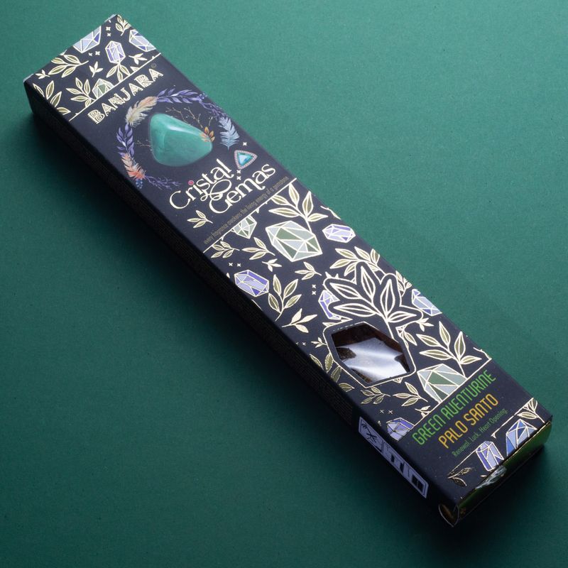 Banjara Cristal Gemas - Green Aventurine Palo Santo