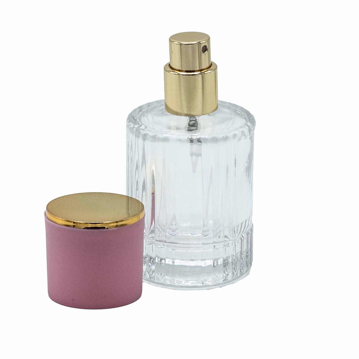 Frascos de vidro para perfume com pulverizador e tampa rosa 30 ml