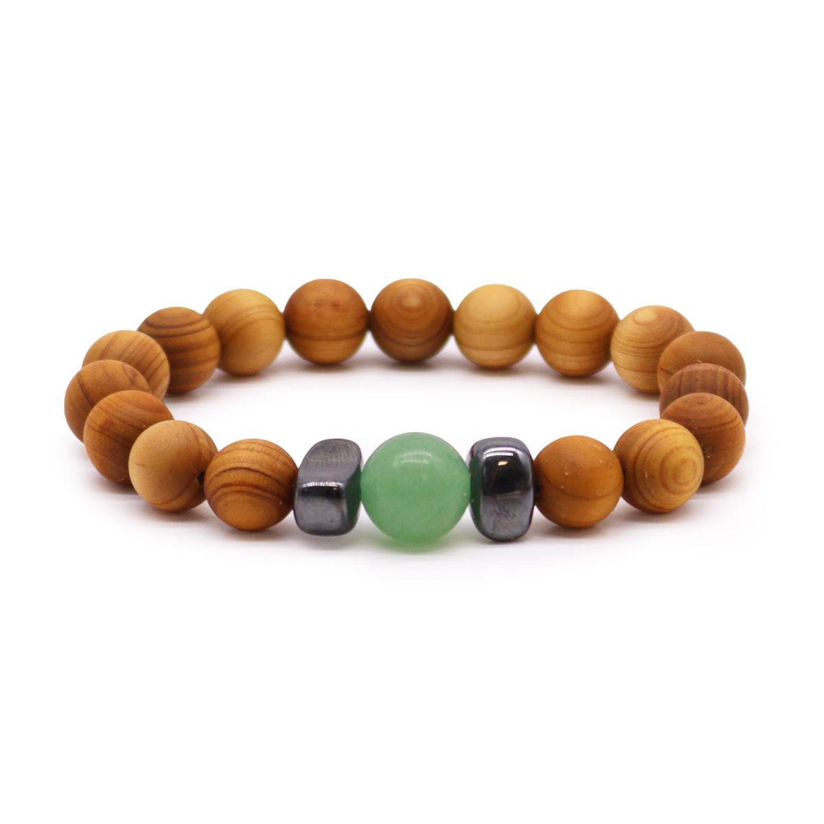 Pulseira de Cedro - Chakra Sacro - Aventurina Verde