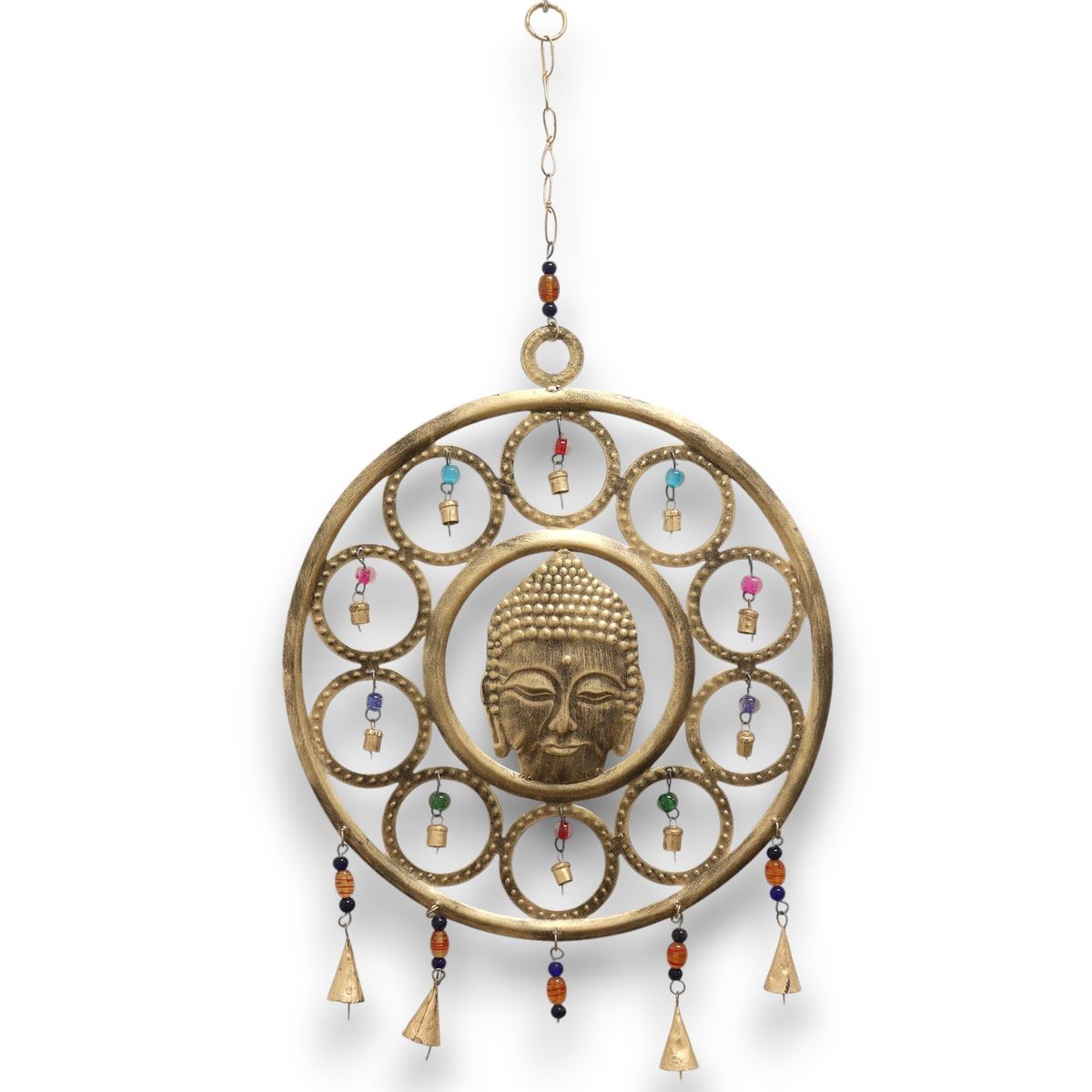 Sinos indianos - Buda com 15 sinos - 36 cm