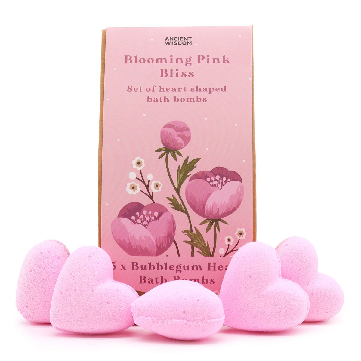Conjunto de Bombas de Banho Coração - Felicidade Rosa Florecente