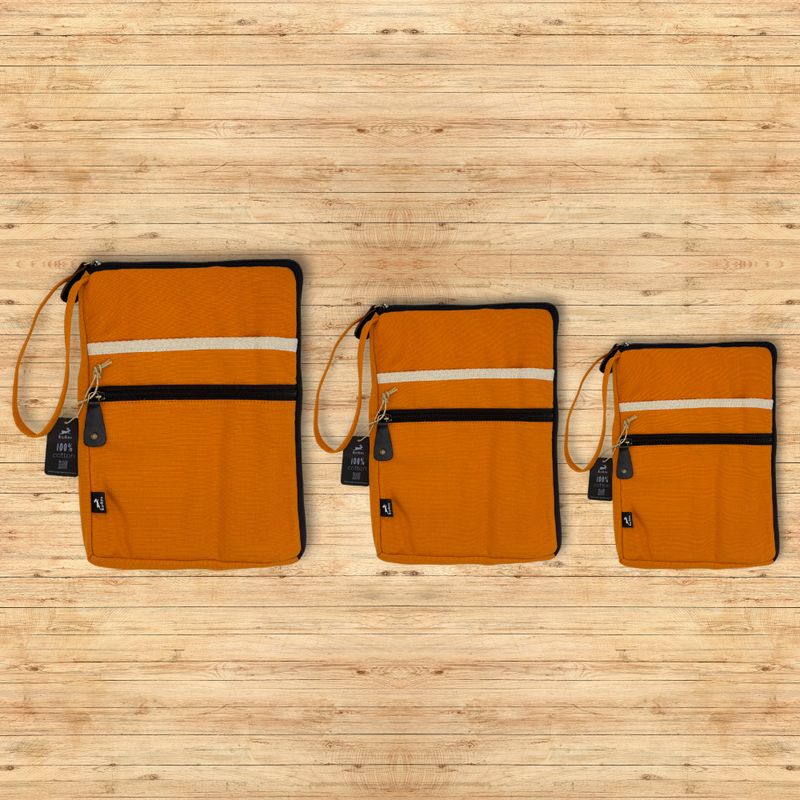 Pochette de voyage pour ordinateur portable en toile - Orange