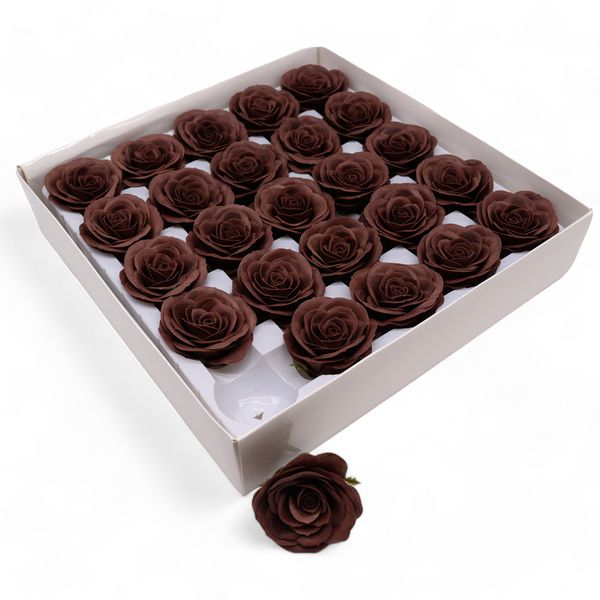 Fleur de savon artisanale - Lrg (7-couches) Rose vintage- Chocolat Royal