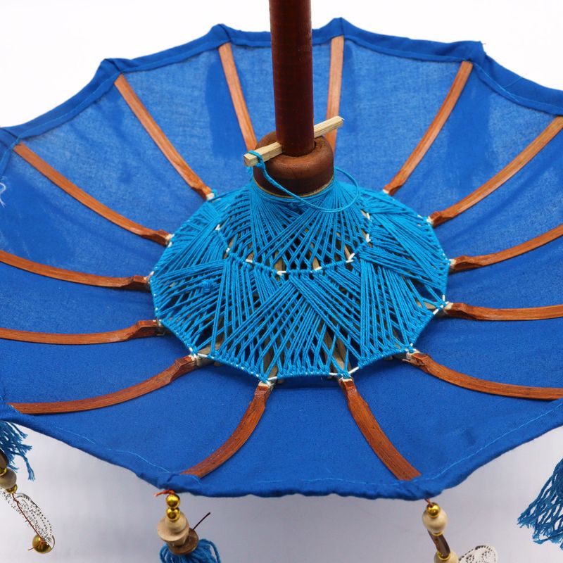 Décoration Maison - Parasol Bali - Coton - Turquoise - 40cm