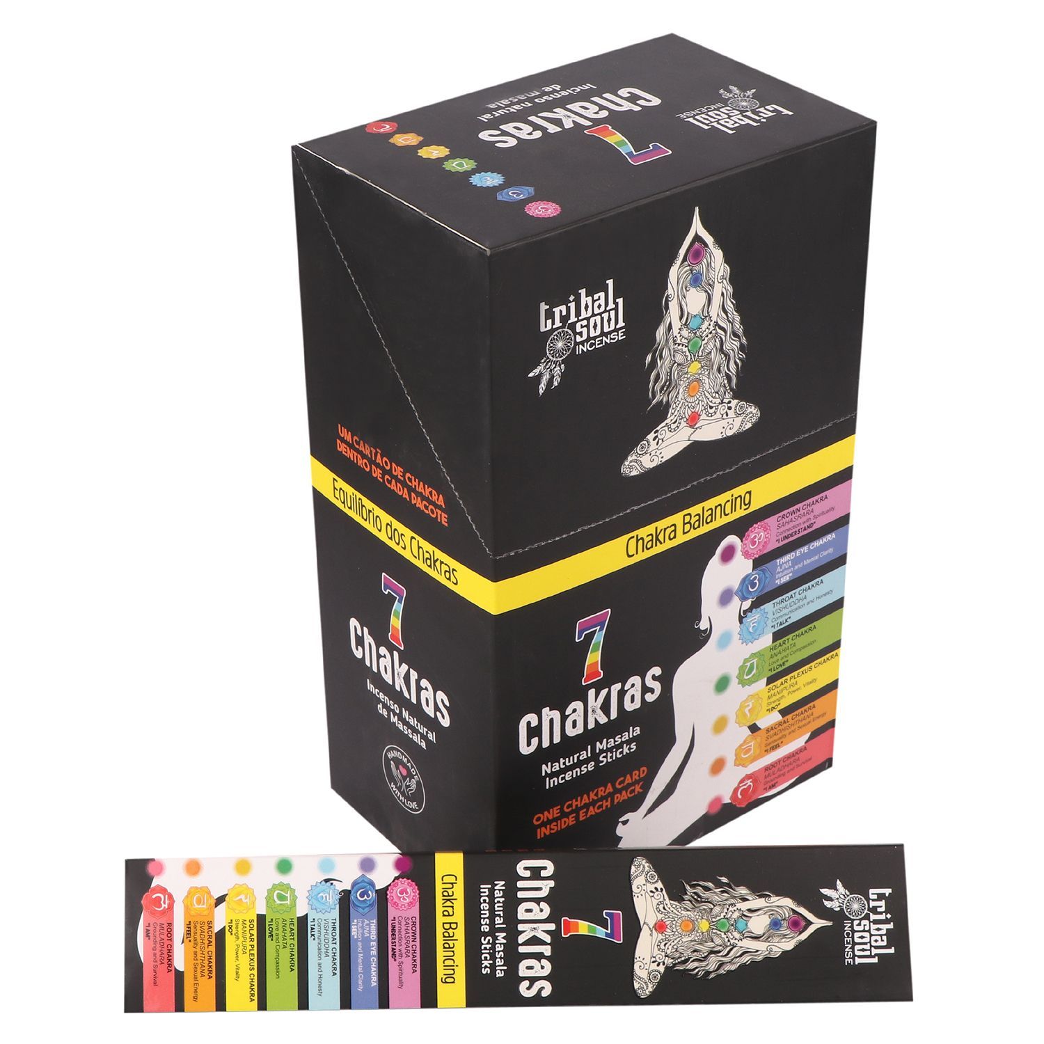 7 Chakras Incense Sticks with Message Card - Tribal Soul