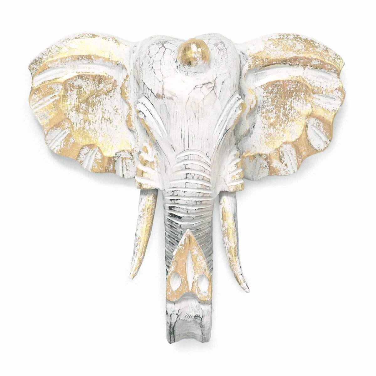 Cabeça Grande de Elefante - Ouro e Branco