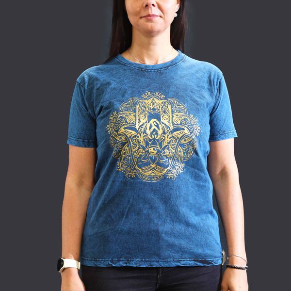Majica Kratkih Rukava "Stone Washed" (M) – Hamsa – Plava