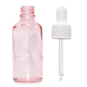 100ml Sticlă Roz cu Pipetă - Cu Pipetă Albă