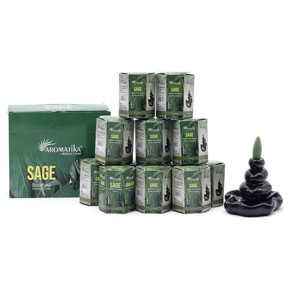 Pacote de 10 incensos Masala Refluxo - Salvia