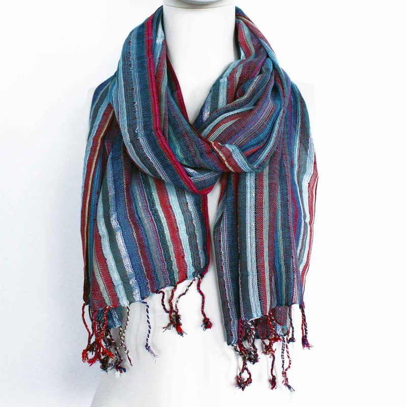 Foulards Boho Indiens - 22x72cm - Bleus Aléatoires