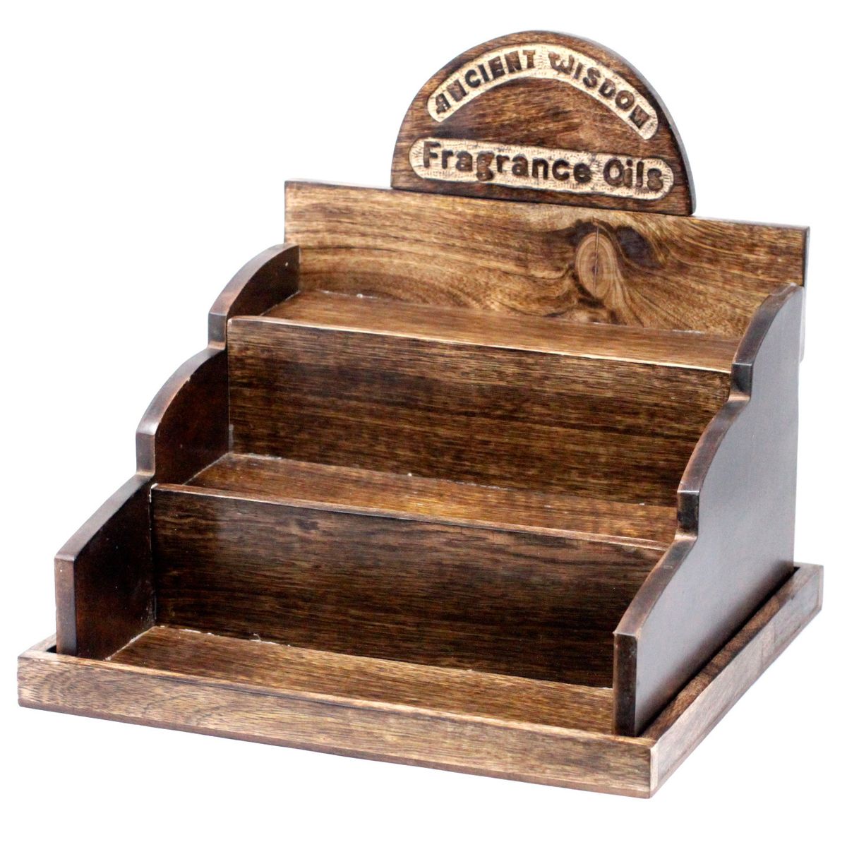 Expositor de madeira para óleos essenciais/fragrâncias