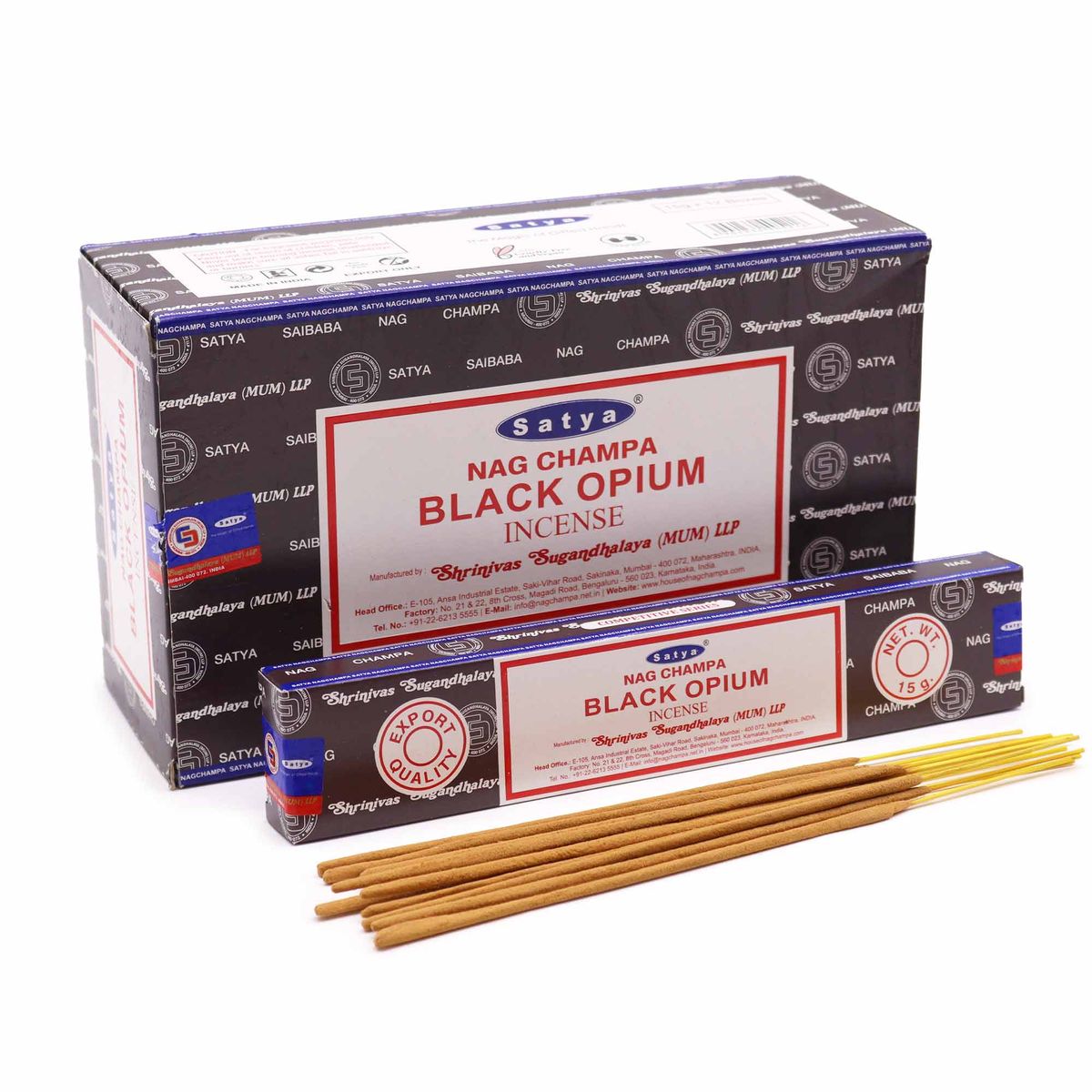 Varinhas de incenso Satya 15 g - Ópio Preto