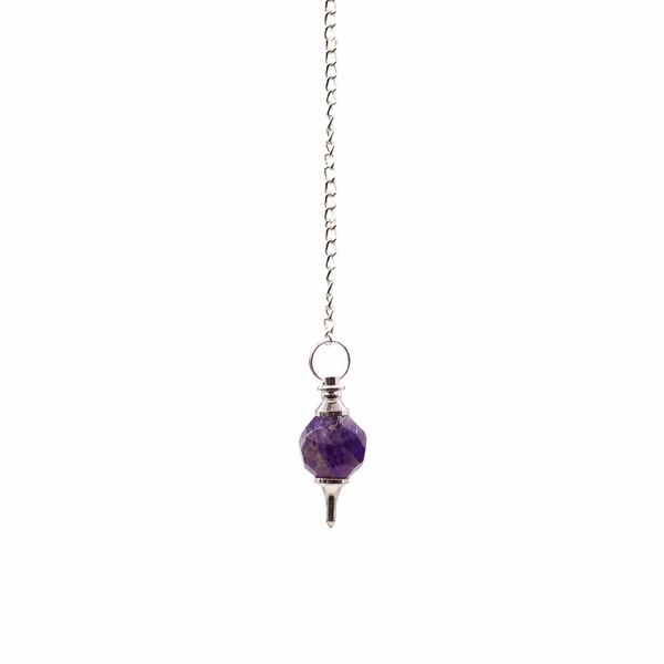 Faceted Gemstone Pendulum - Amethyst