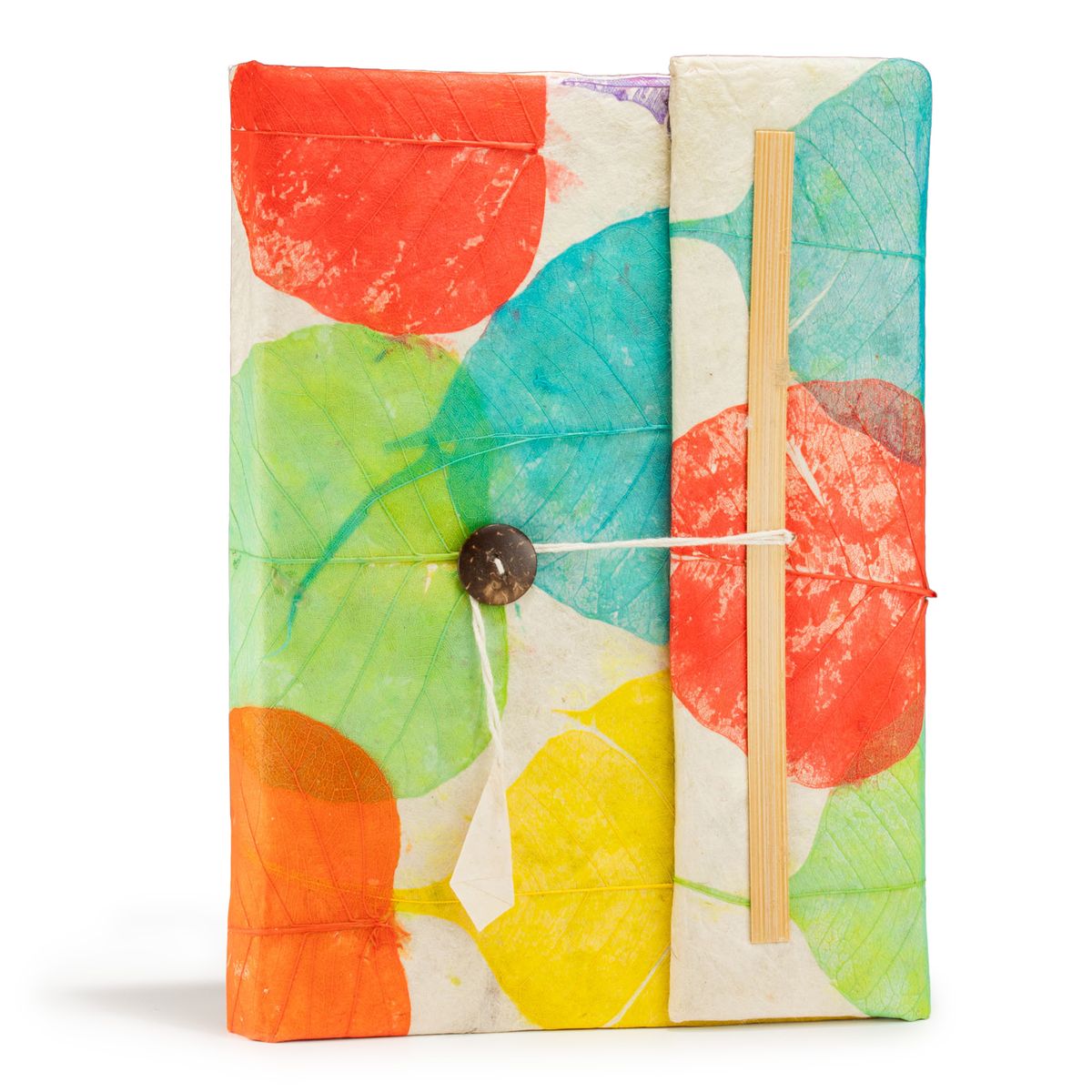 Caderno grande Lokta Colorful Leafs (21x15 cm) - 45 folhas