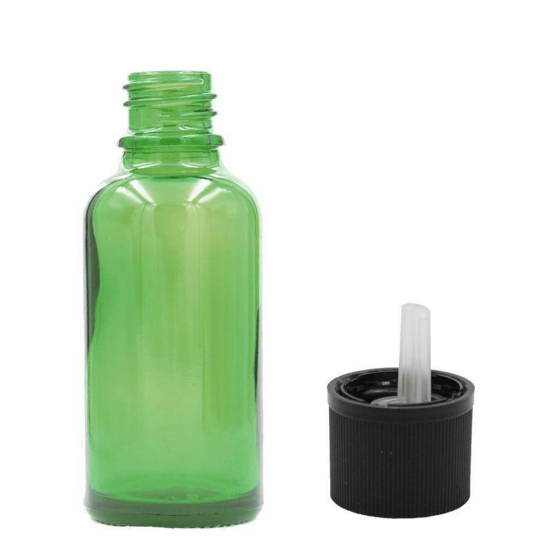 50ml Zelená Skleněná Lahvička - Bez Uzávěru