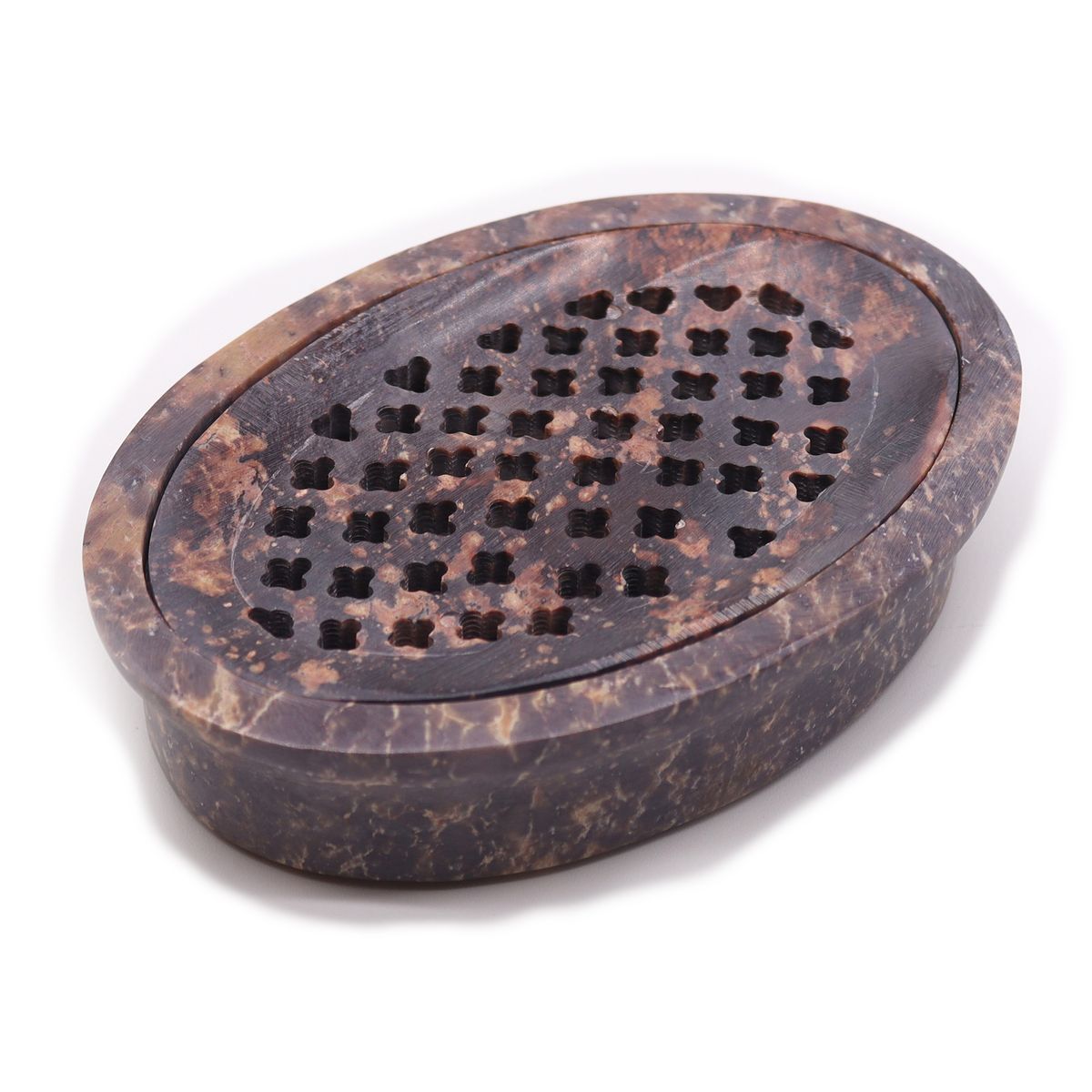 Saboneteira e Escorredor de Esteatita 11x8 cm - Oval Clássico