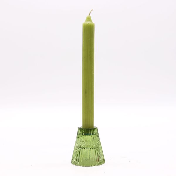 Set of 2  Flip Dinner Candle / Tealight Holder - Garden Jade