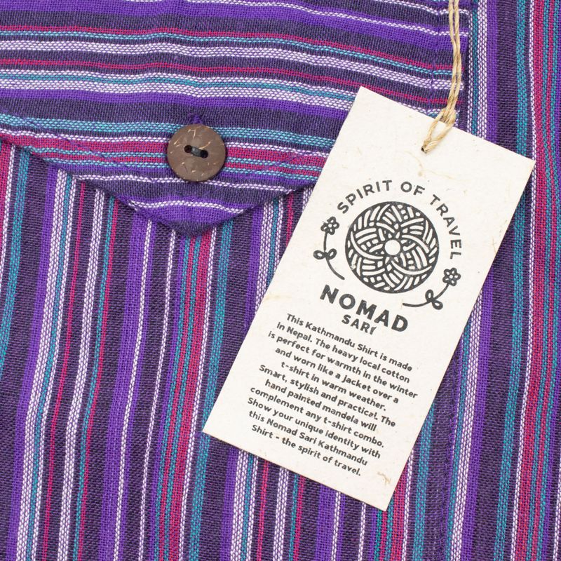 Nomad Sari Grandad Camisa - Negro Púrpura - Mediano