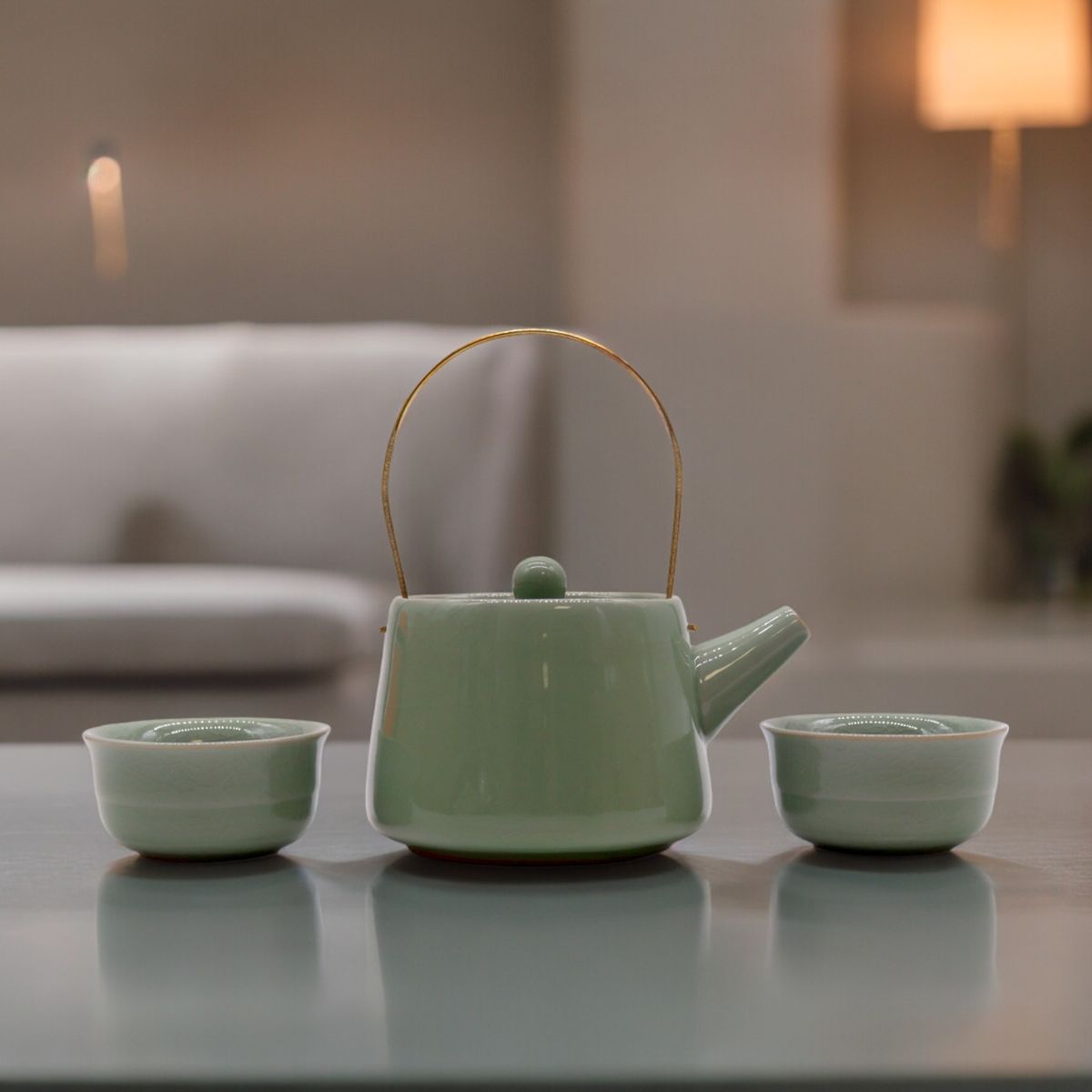 Conjunto de Chávena – Verde – Chávena e Duas Chávenas