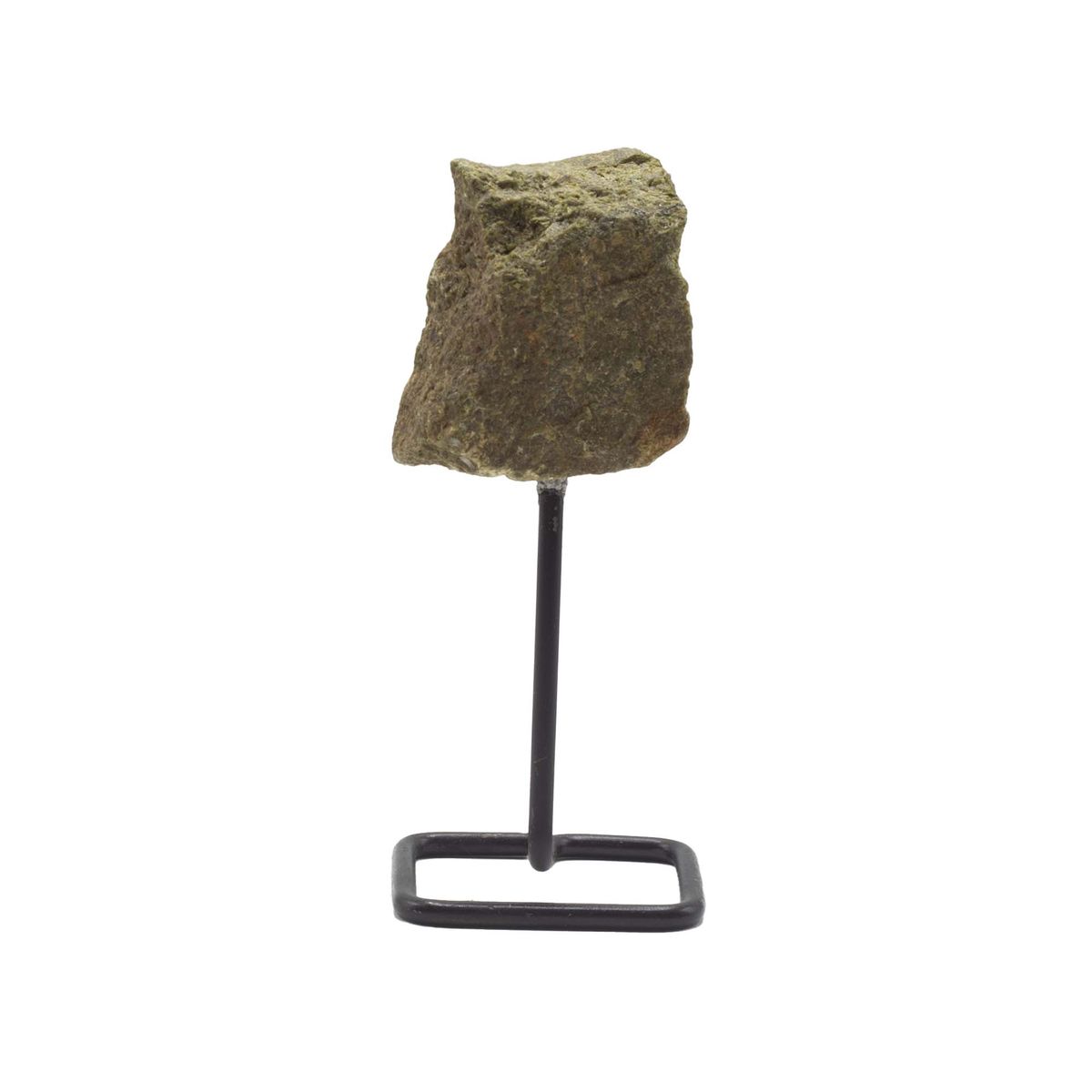 Muestra mineral em suporte metálico - epidoto